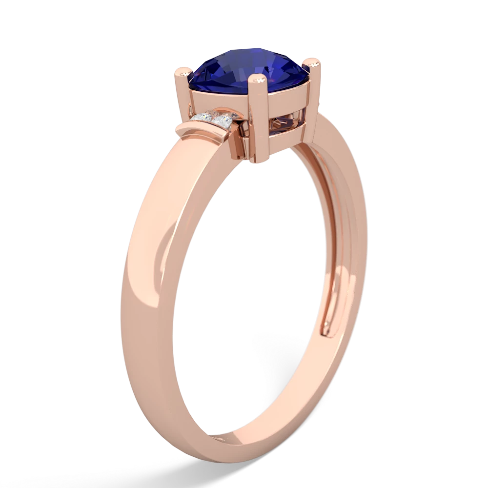 Lab Sapphire Simply Elegant Cushion 14K Rose Gold ring R2489
