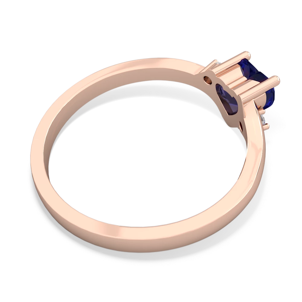 Lab Sapphire Delicate Heart 14K Rose Gold ring R0203