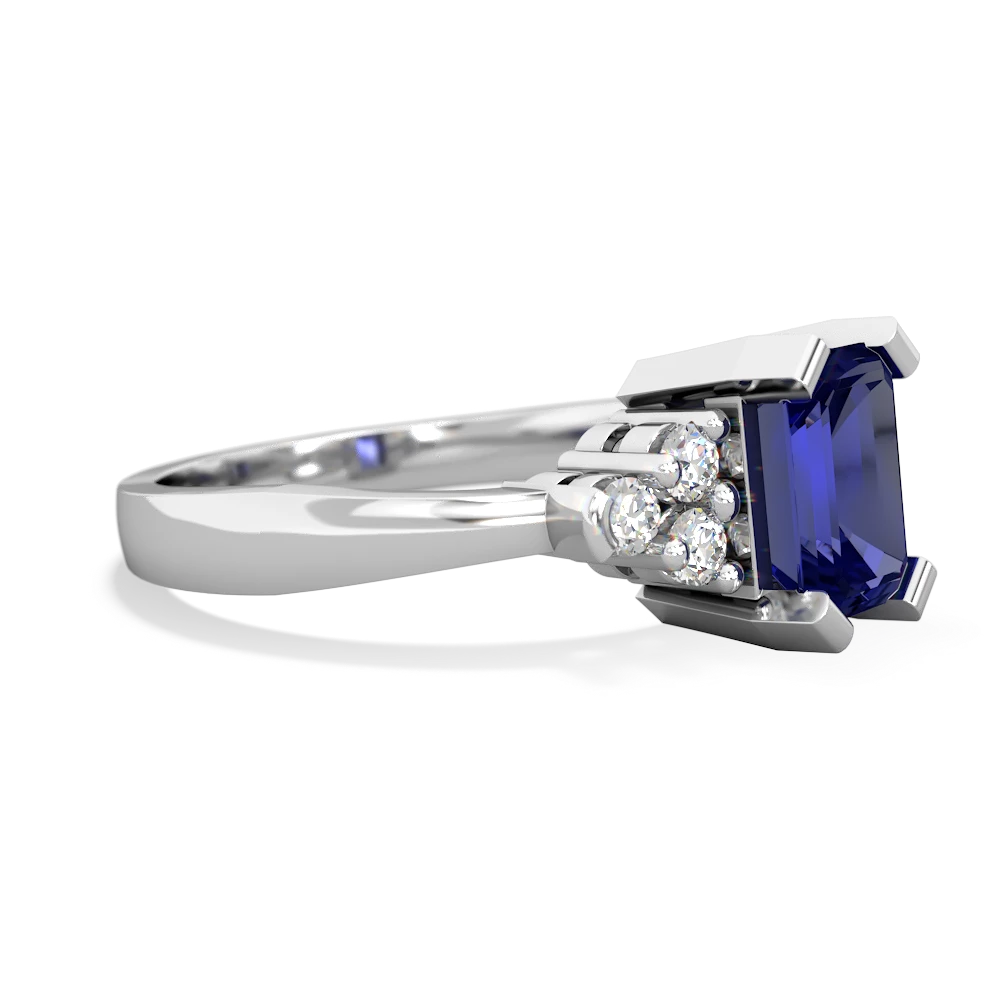 Lab Sapphire Timeless Classic 14K White Gold ring R2591