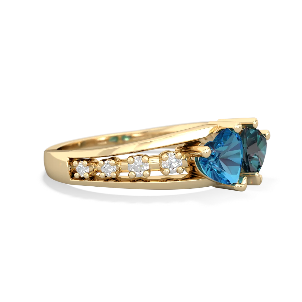 London Topaz Heart To Heart 14K Yellow Gold ring R3342