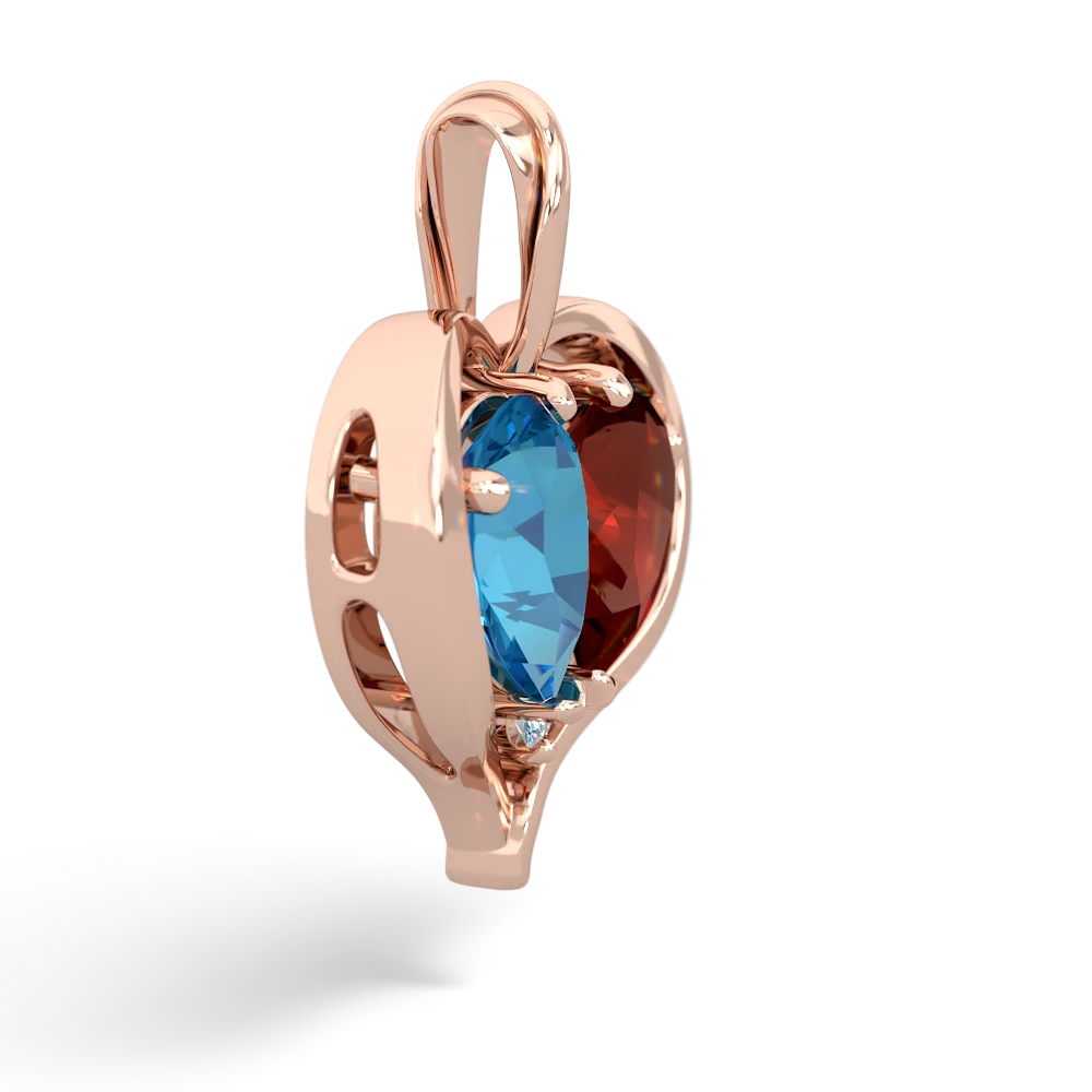 London Topaz Two Become One 14K Rose Gold pendant P5330
