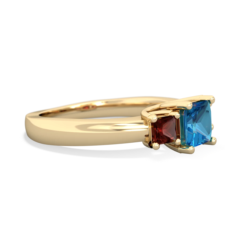 London Topaz Three Stone Trellis 14K Yellow Gold ring R4015