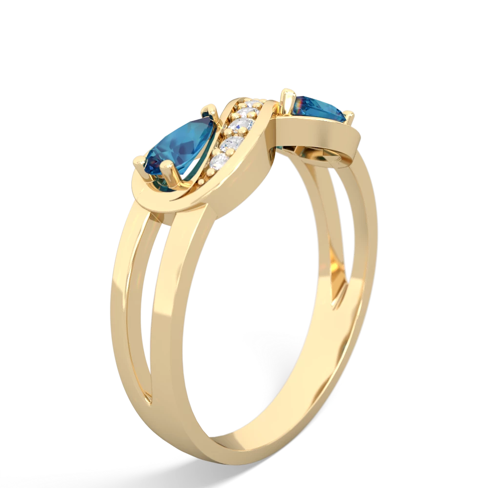 London Topaz Diamond Infinity 14K Yellow Gold ring R5390
