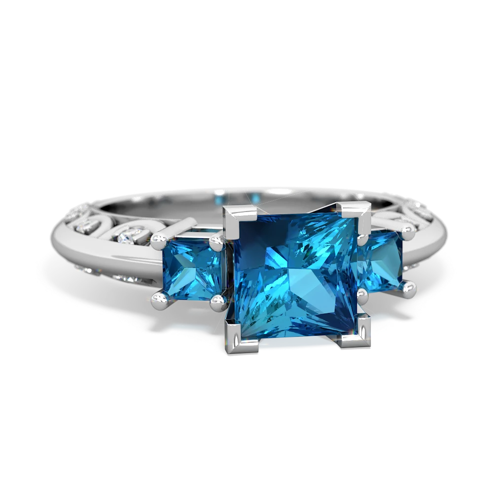 Lab Emerald Eternal Embrace Engagement 14K White Gold ring C2001