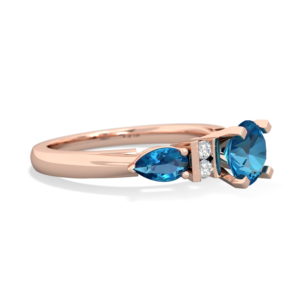 Lab Sapphire 6Mm Round Eternal Embrace Engagement 14K Rose Gold ring R2005