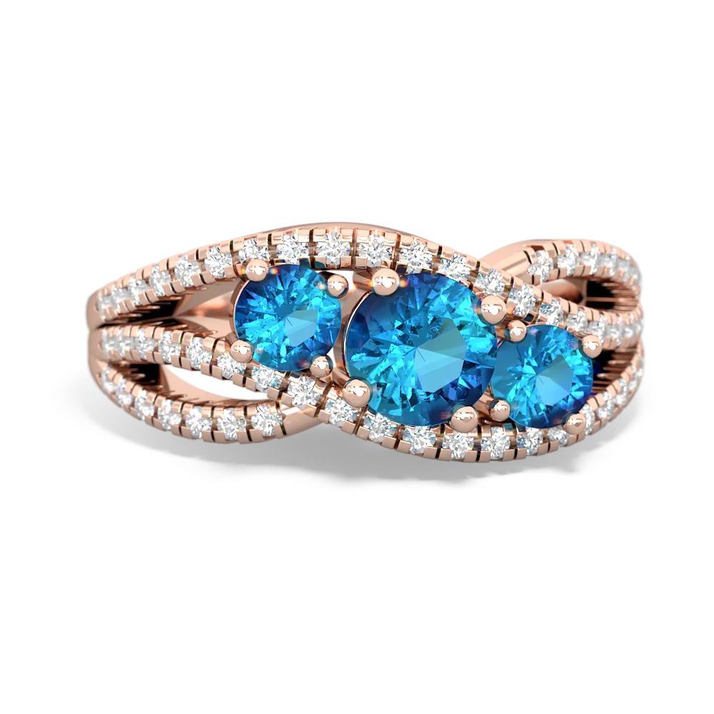 Opal Three Stone Aurora 14K Rose Gold ring R3080