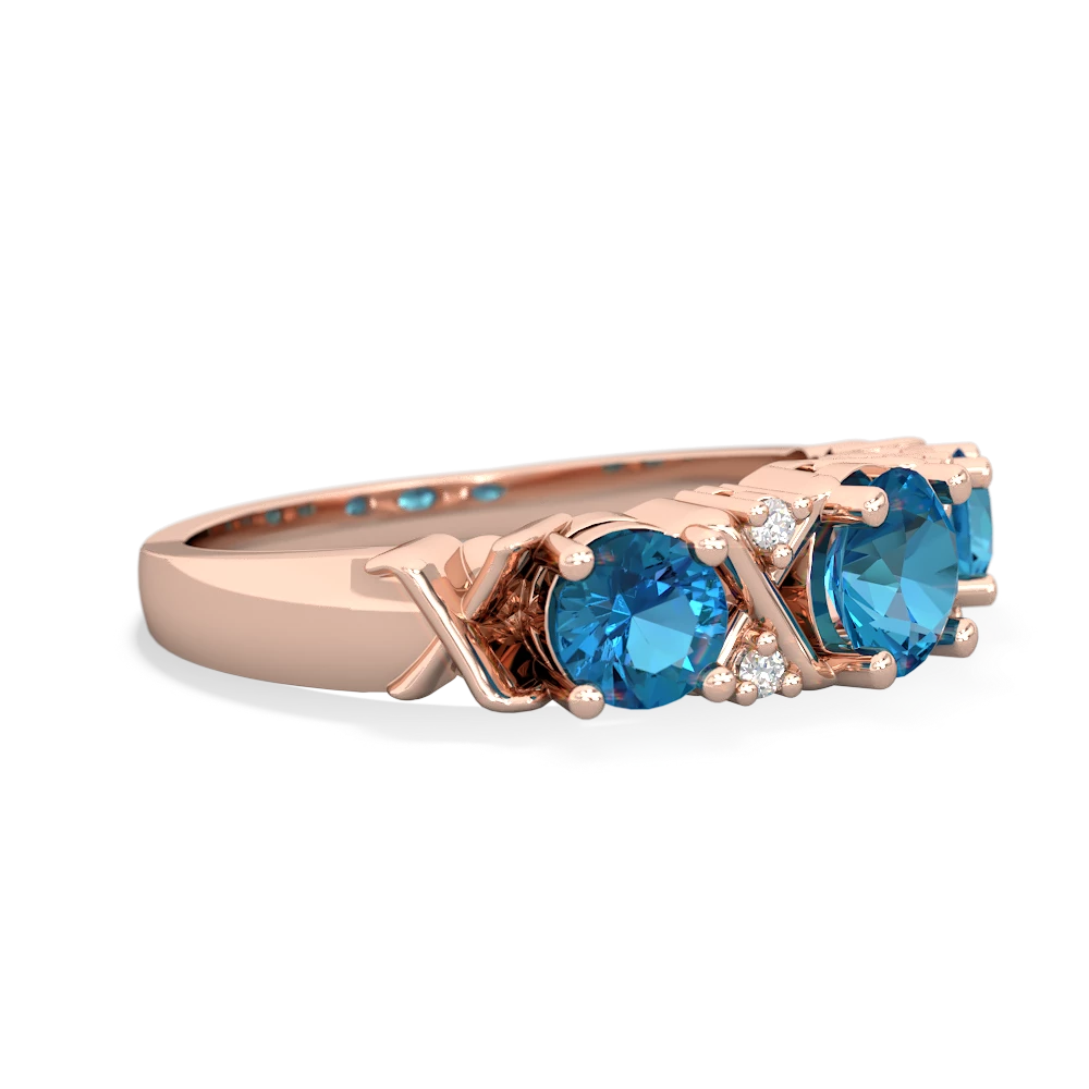 White Topaz Hugs And Kisses 14K Rose Gold ring R5016