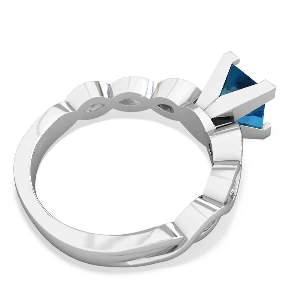 London Topaz Infinity 6Mm Princess Engagement 14K White Gold ring R26316SQ