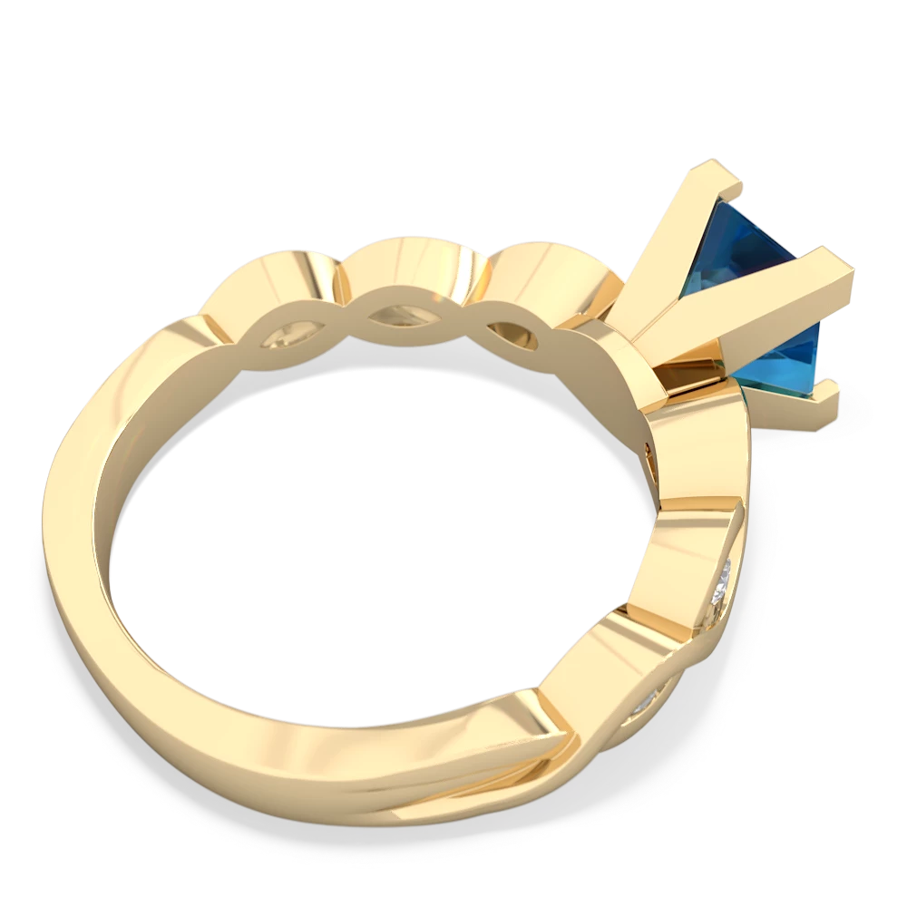 London Topaz Infinity 6Mm Princess Engagement 14K Yellow Gold ring R26316SQ