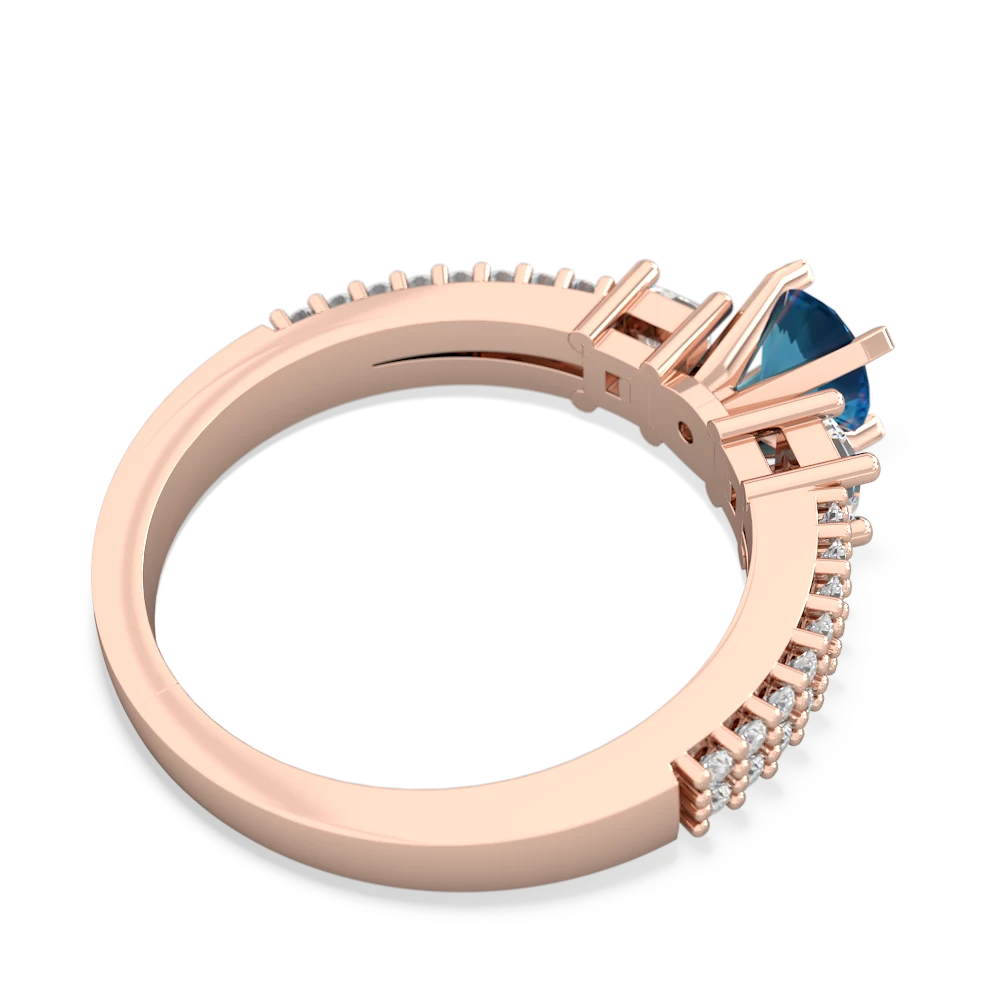 London Topaz Classic 5Mm Round Engagement 14K Rose Gold ring R26435RD