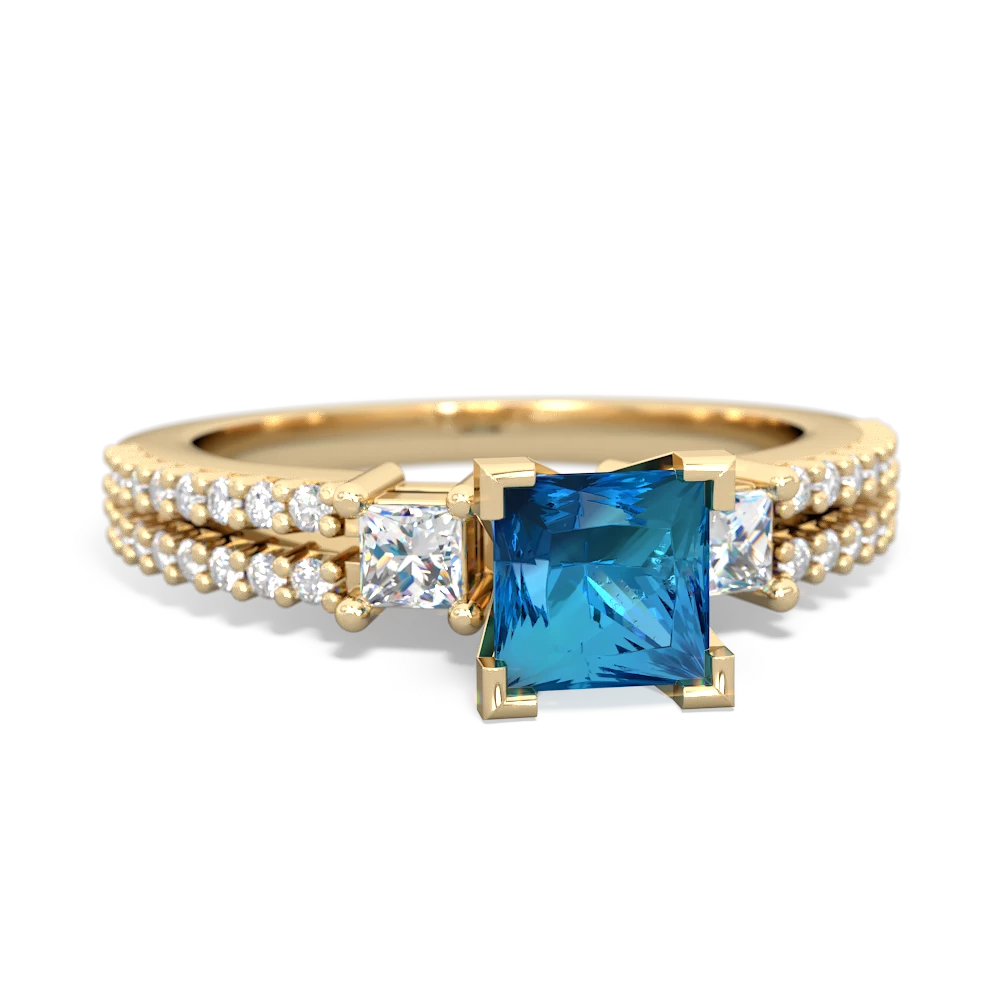 London Topaz Classic 5Mm Square Engagement 14K Yellow Gold ring R26435SQ