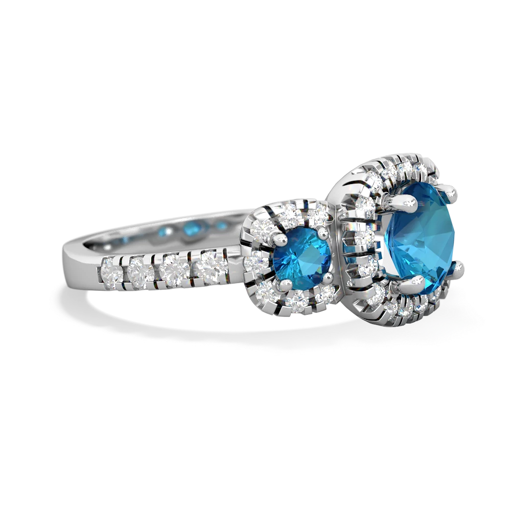 London Topaz Regal Halo 14K White Gold ring R5350