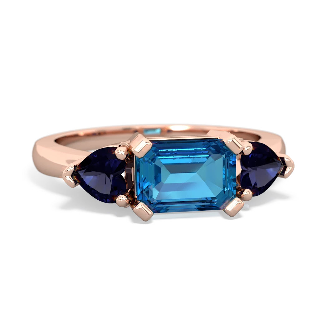 London Topaz Three Stone 14K Rose Gold ring R5235