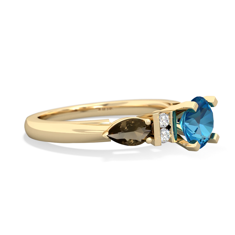 London Topaz 6Mm Round Eternal Embrace Engagement 14K Yellow Gold ring R2005