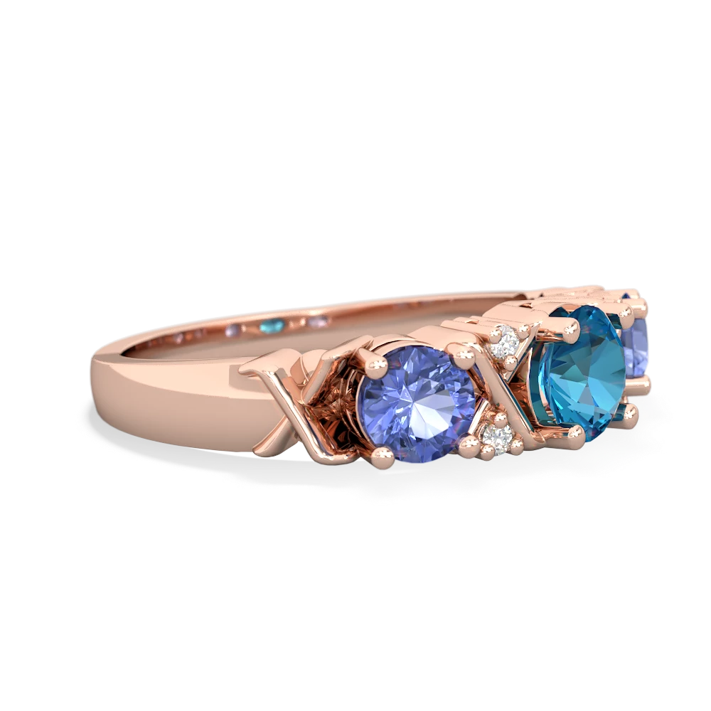 London Topaz Hugs And Kisses 14K Rose Gold ring R5016