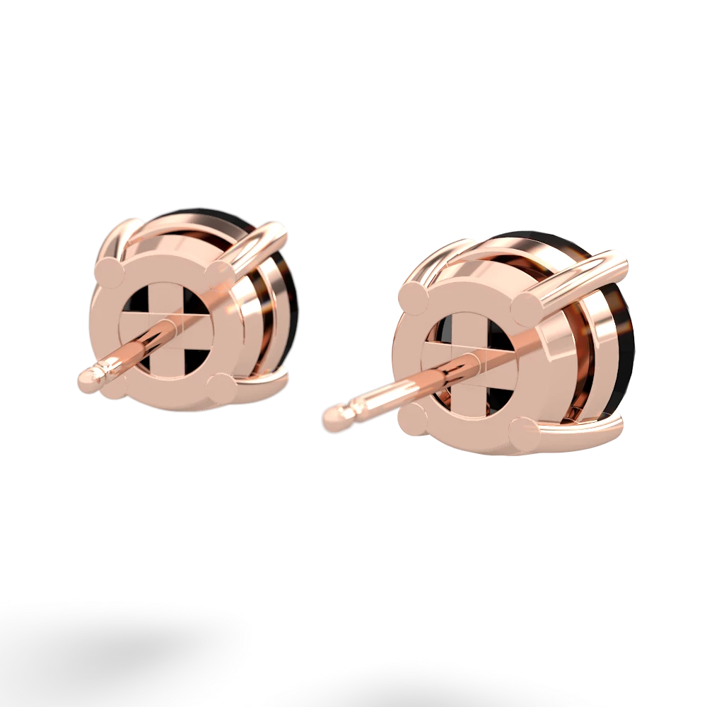 Onyx 8Mm Round Stud 14K Rose Gold earrings E1788