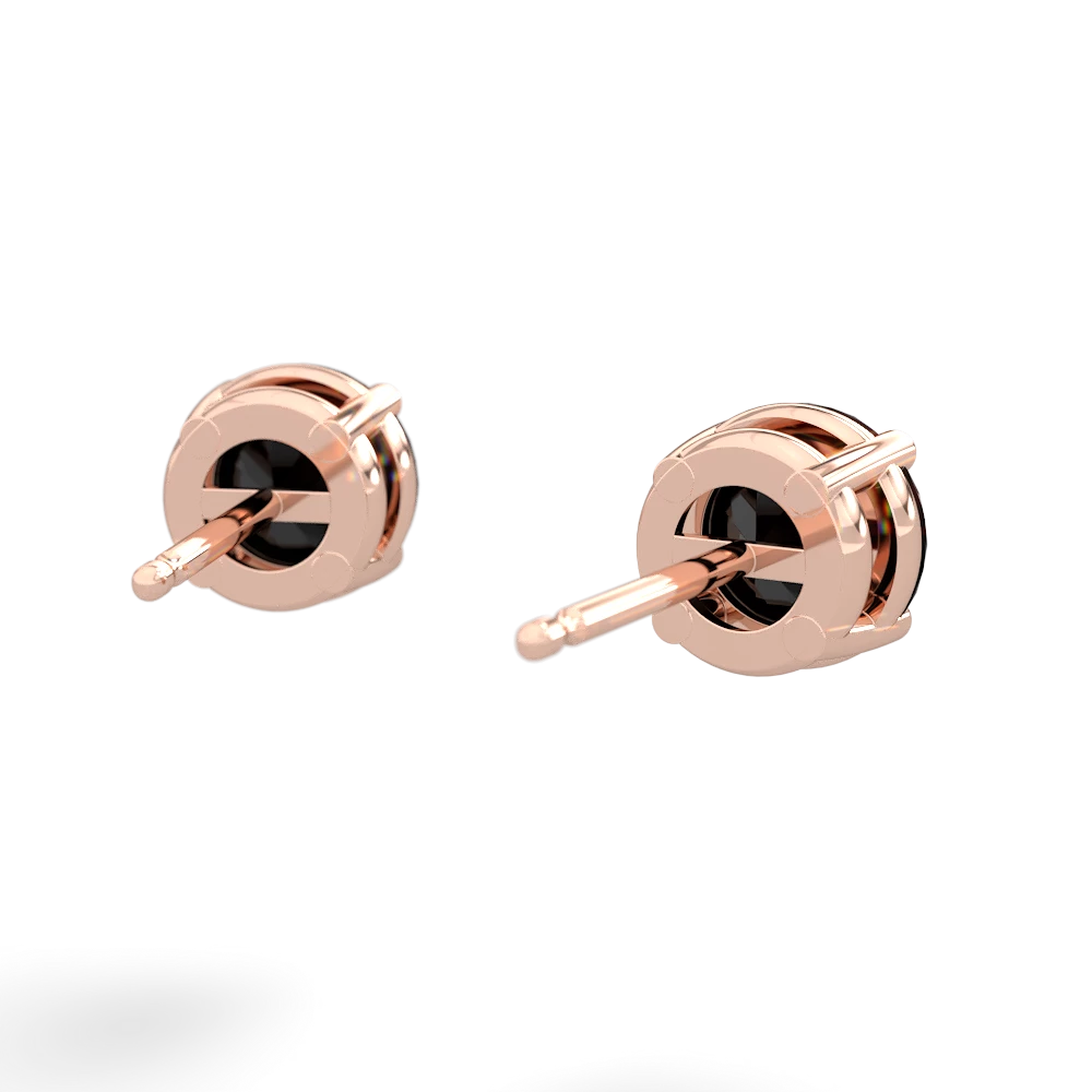 Onyx 6Mm Round Stud 14K Rose Gold earrings E1786