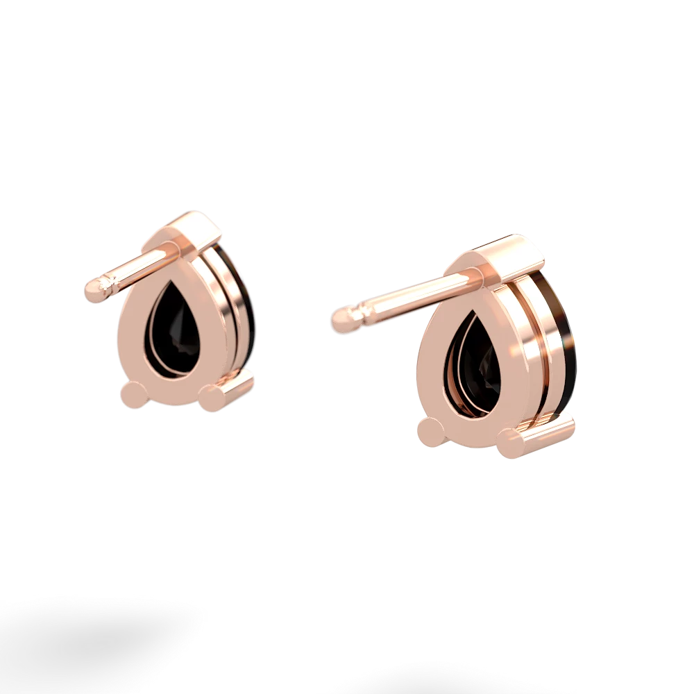 Onyx Teardrop Stud 14K Rose Gold earrings E1793