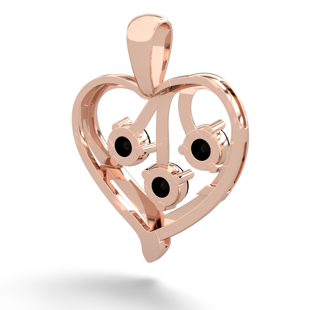 Ruby Glowing Heart 14K Rose Gold pendant P2233