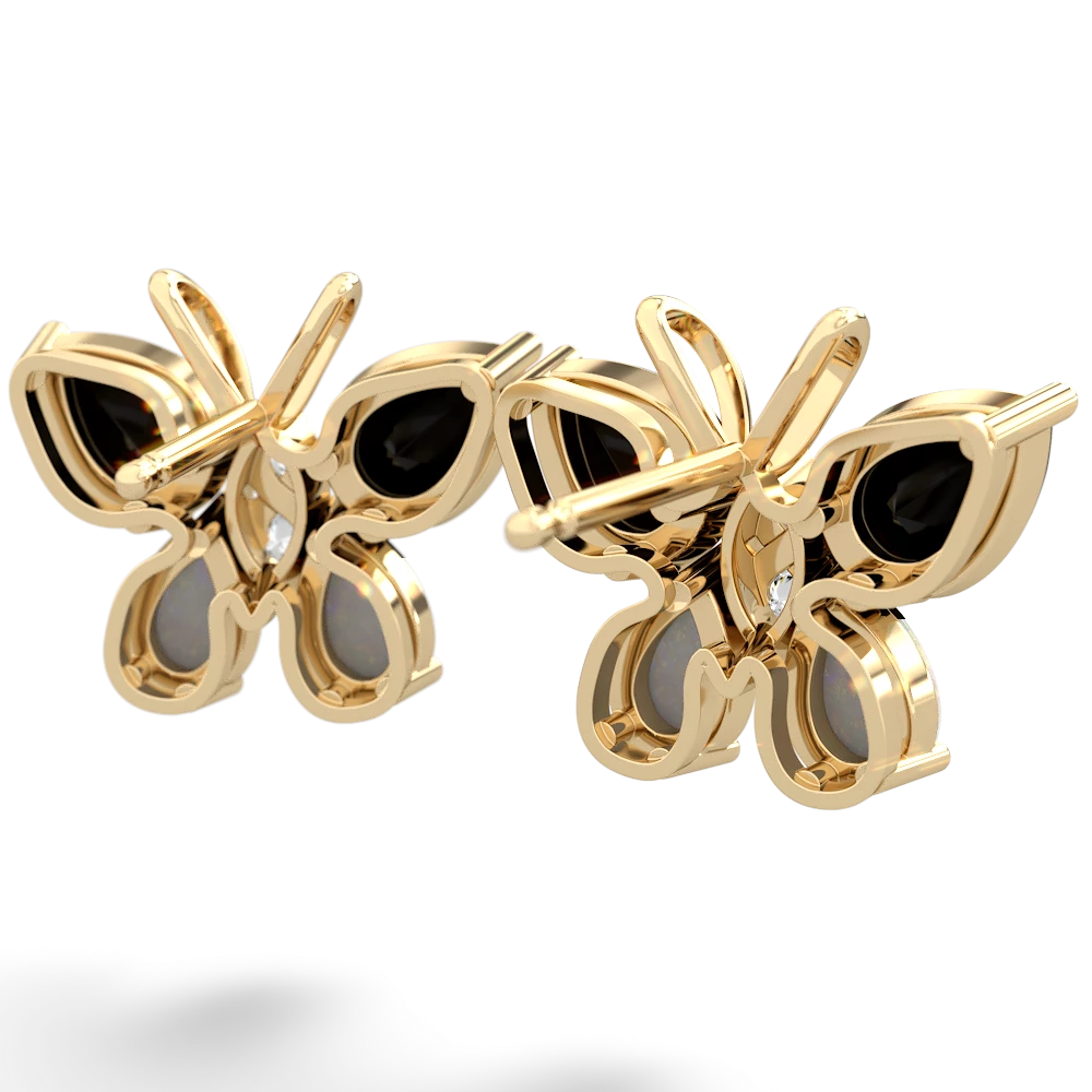 Onyx Butterfly 14K Yellow Gold earrings E2215