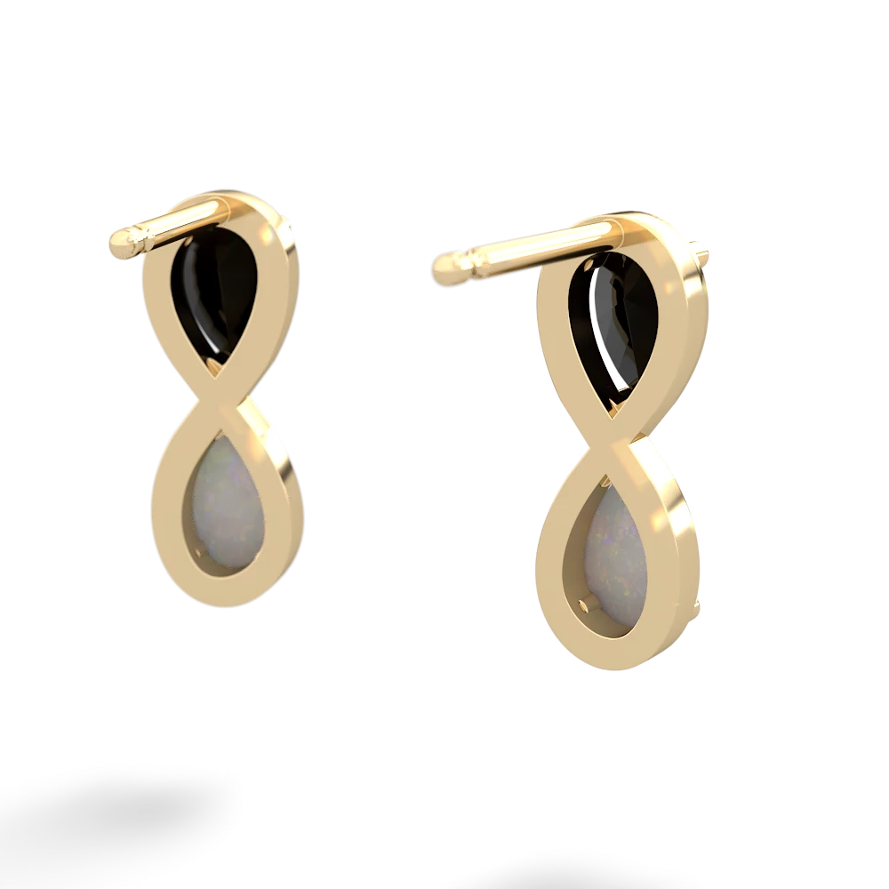 Onyx Infinity 14K Yellow Gold earrings E5050