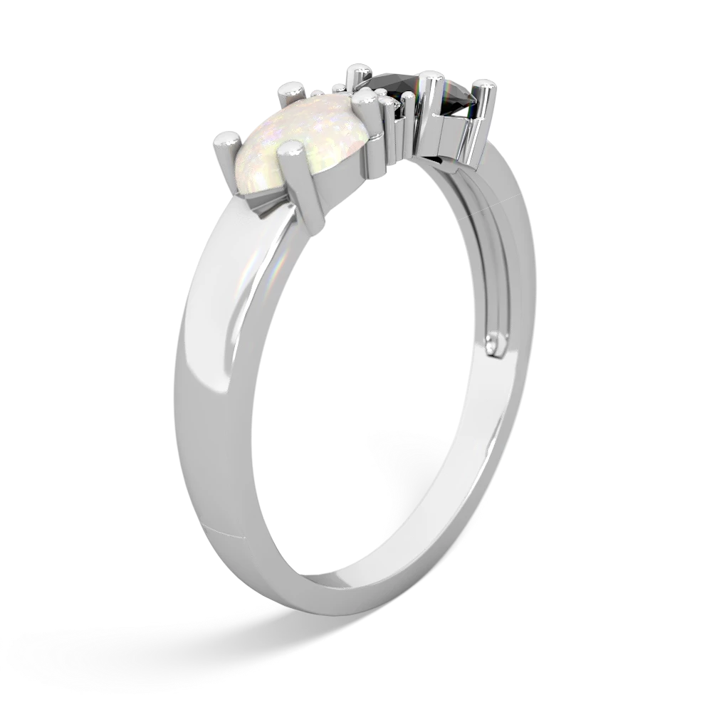 Onyx Pear Bowtie 14K White Gold ring R0865