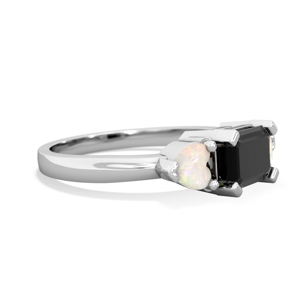 Onyx Three Stone 14K White Gold ring R5235