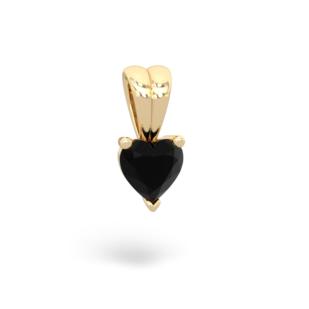 Onyx 5Mm Heart Solitaire 14K Yellow Gold pendant P1861