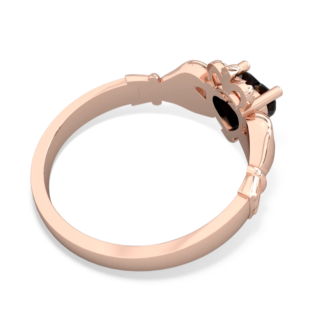 Onyx Claddagh 14K Rose Gold ring R2370