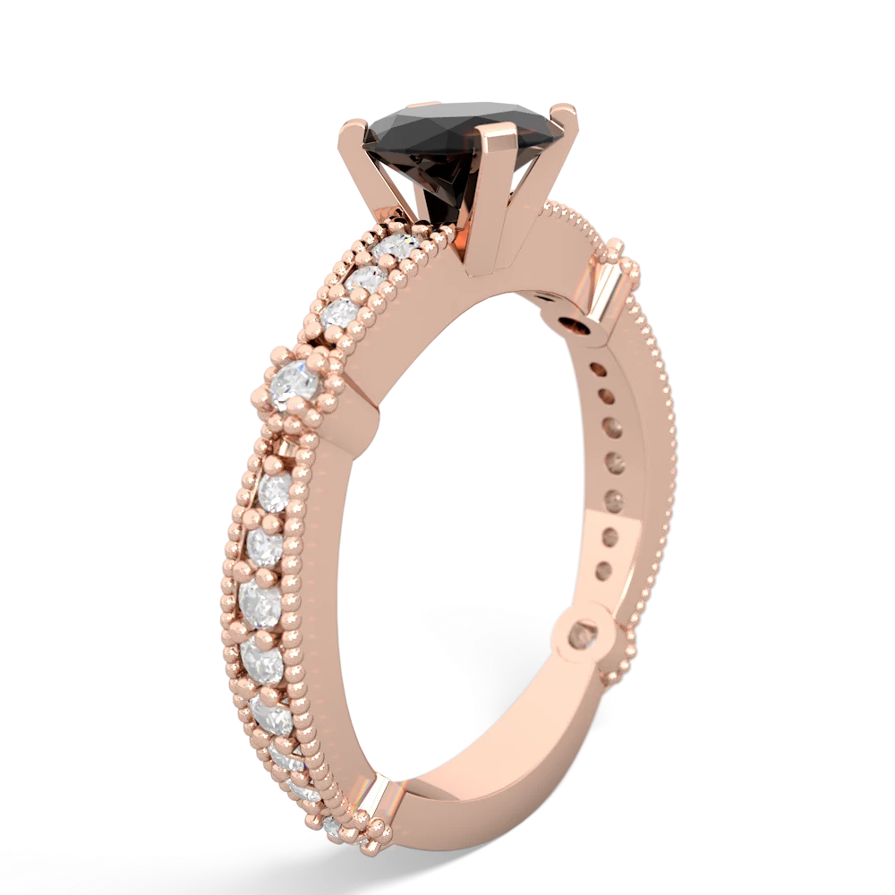 Onyx Sparkling Tiara 7X5mm Oval 14K Rose Gold ring R26297VL