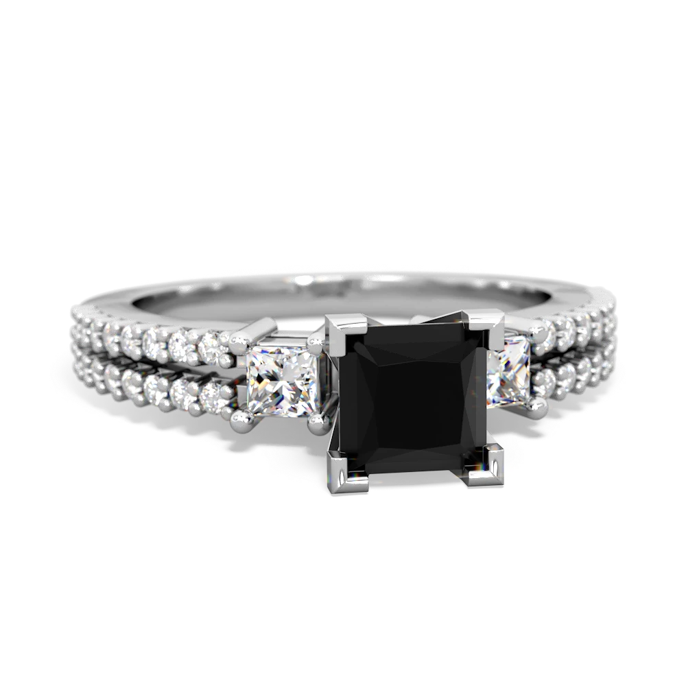 Onyx Classic 5Mm Square Engagement 14K White Gold ring R26435SQ