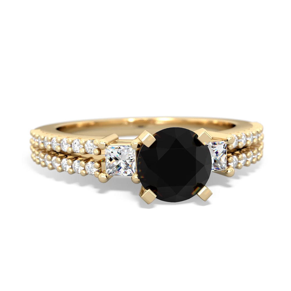 Onyx Classic 6Mm Round Engagement 14K Yellow Gold ring R26436RD