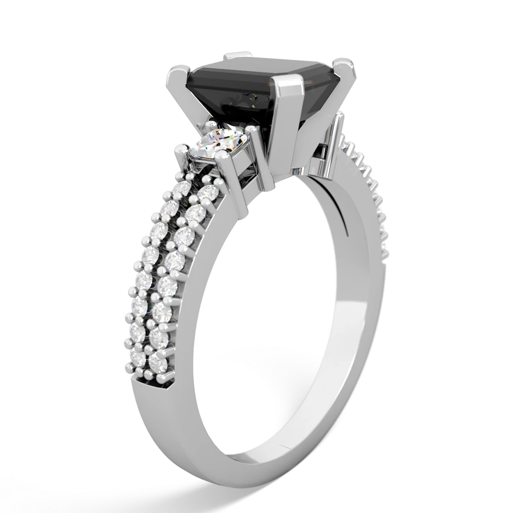 Onyx Classic 8X6mm Emerald-Cut Engagement 14K White Gold ring R26438EM