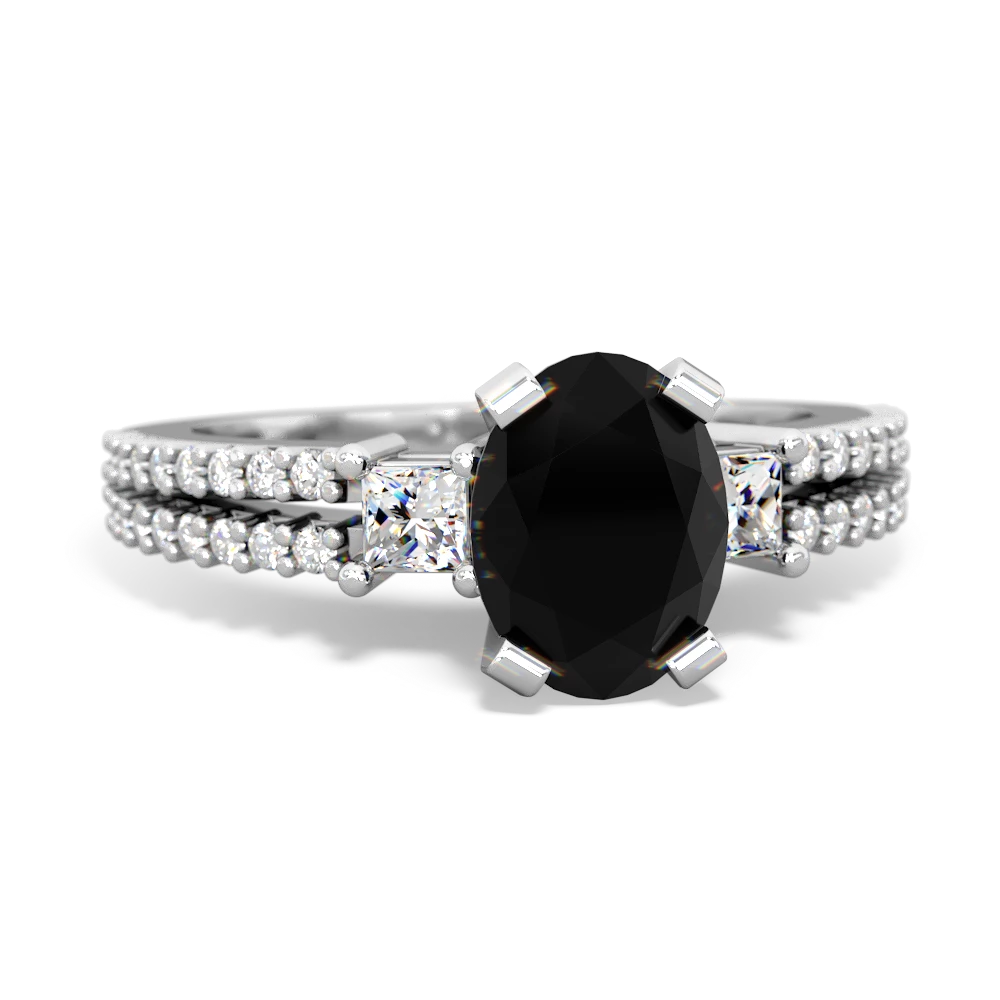 Onyx Classic 8X6mm Oval Engagement 14K White Gold ring R26438VL