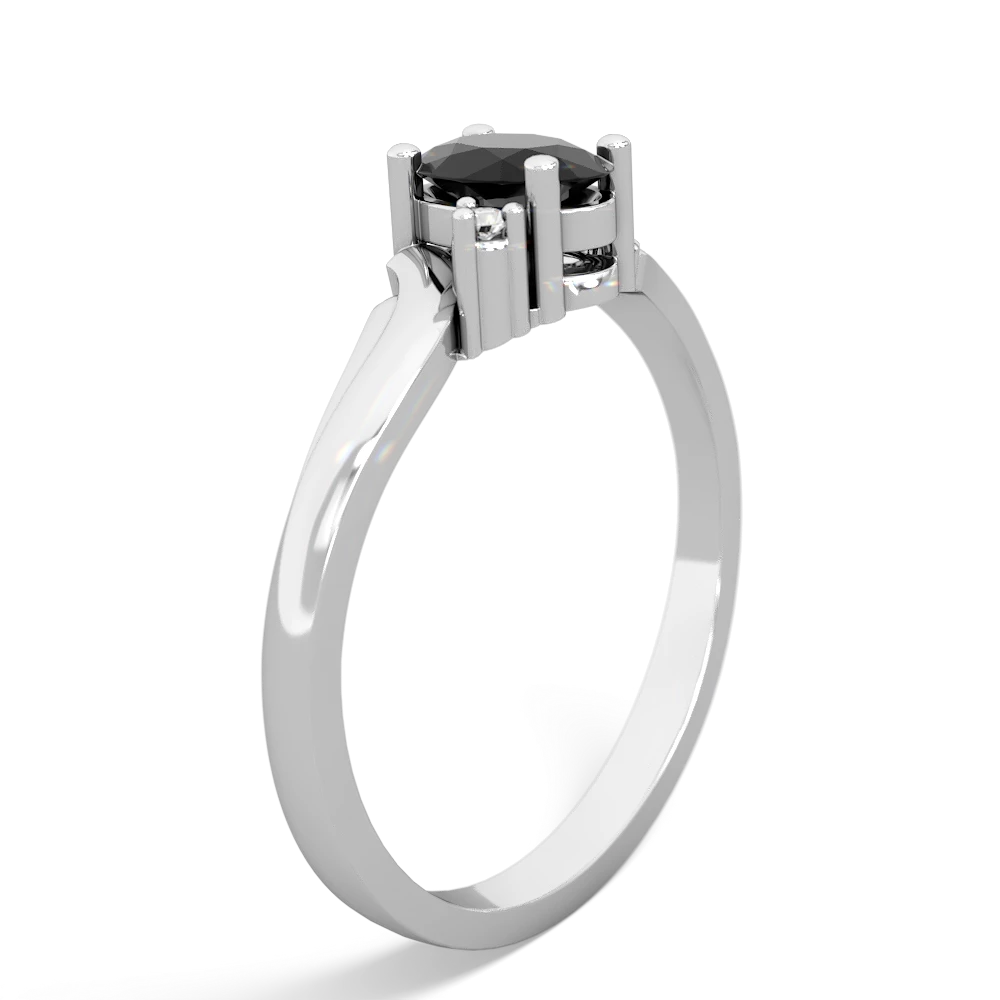 Onyx Elegant Swirl 14K White Gold ring R2173