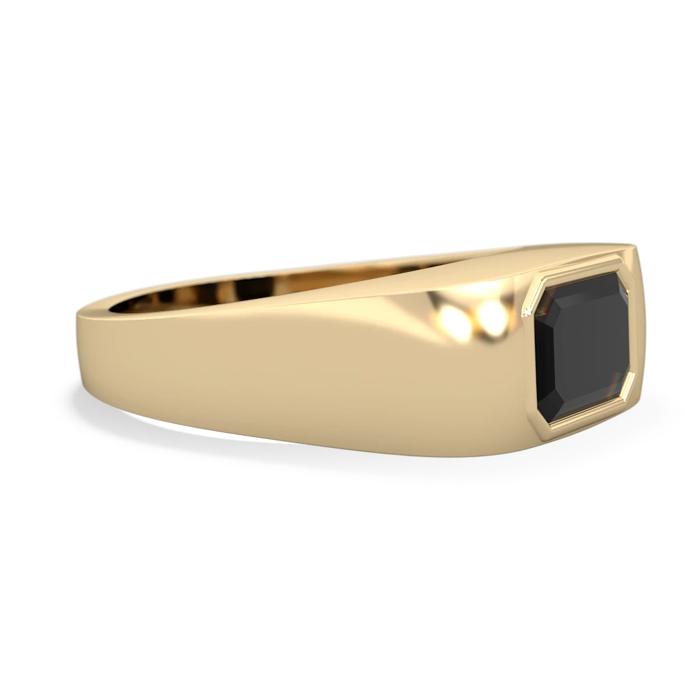 Onyx Men's Emerald-Cut Bezel 14K Yellow Gold ring R0410