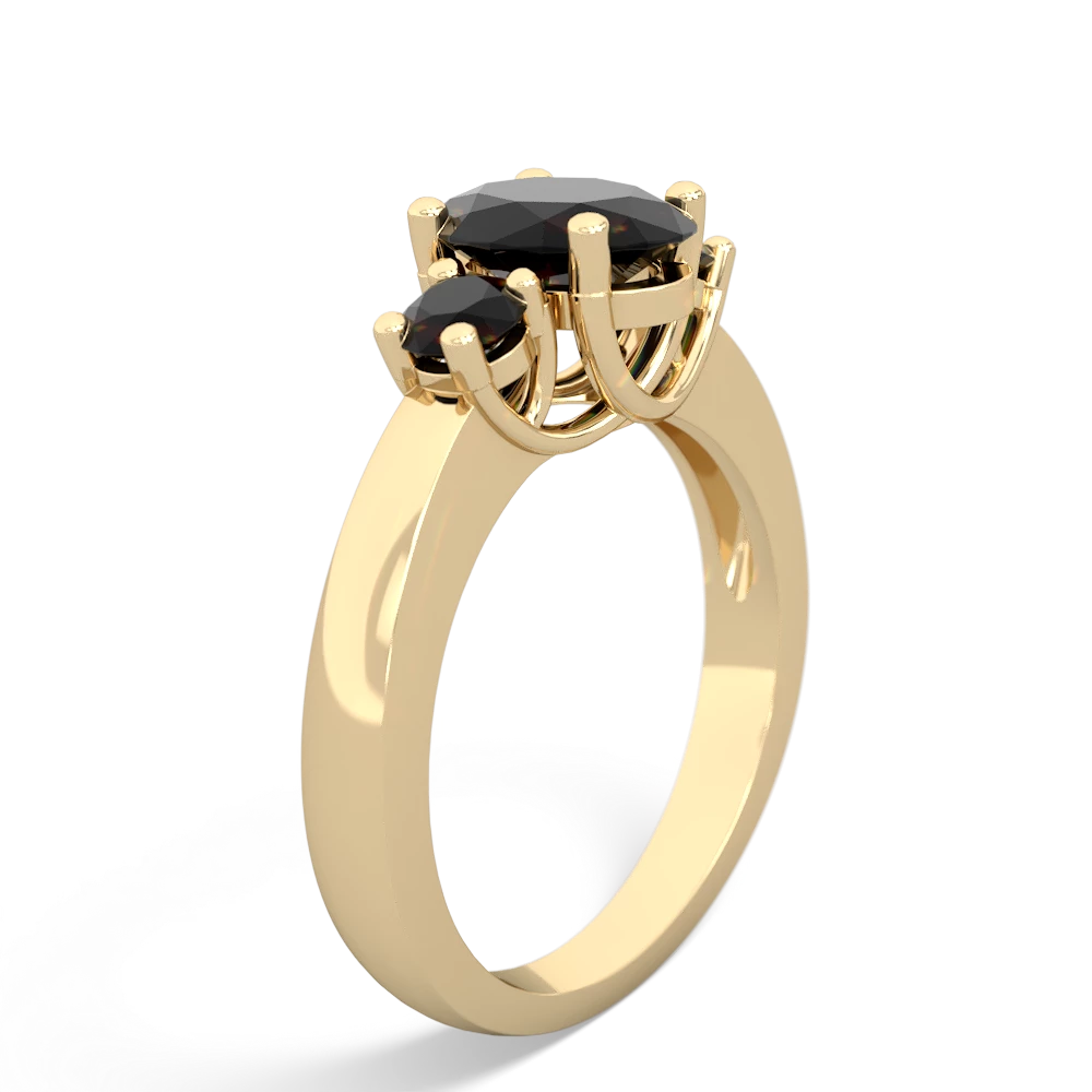 Onyx Three Stone Oval Trellis 14K Yellow Gold ring R4024