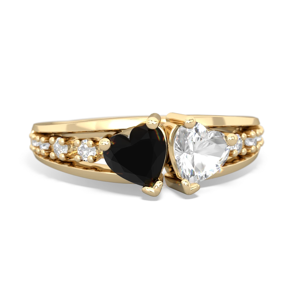 Onyx Heart To Heart 14K Yellow Gold ring R3342