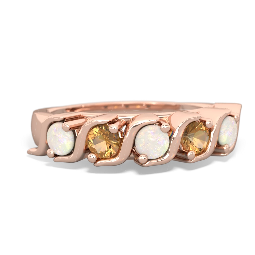 Opal Anniversary Band 14K Rose Gold ring R2089