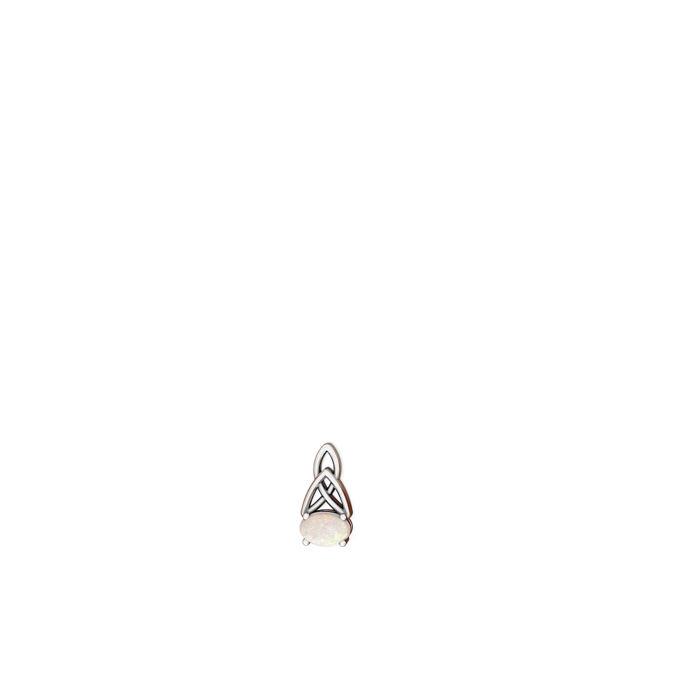 Opal Celtic Trinity Knot 14K White Gold earrings E2389