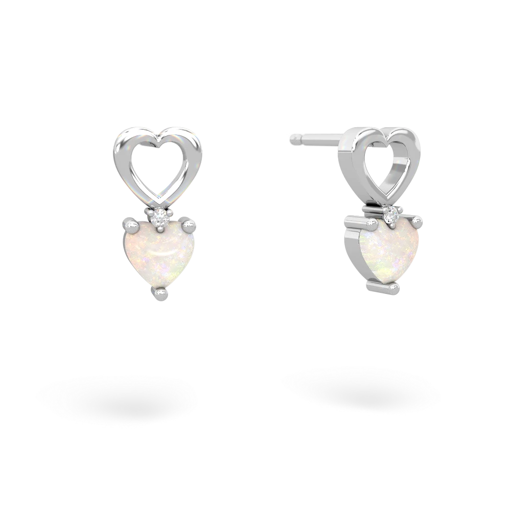 Opal Four Hearts 14K White Gold earrings E2558