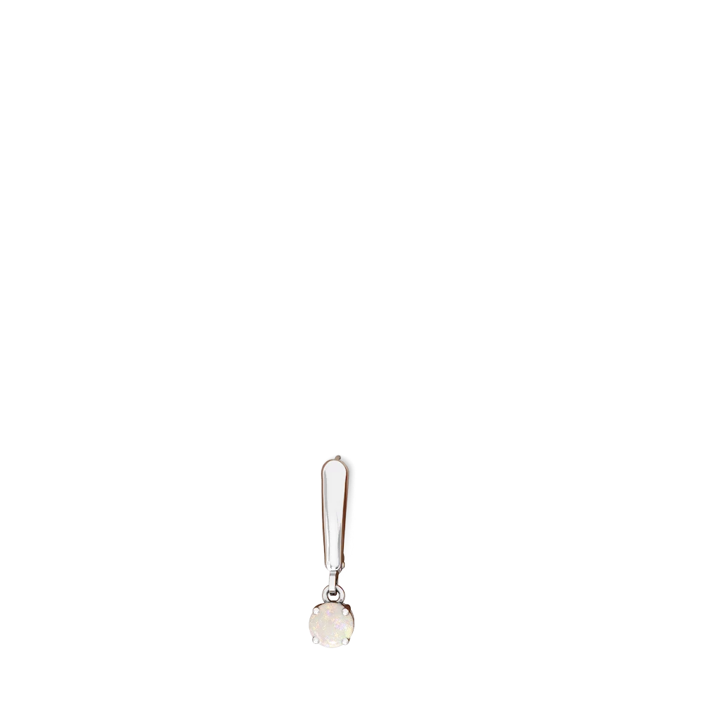 Opal 5Mm Round Lever Back 14K White Gold earrings E2785