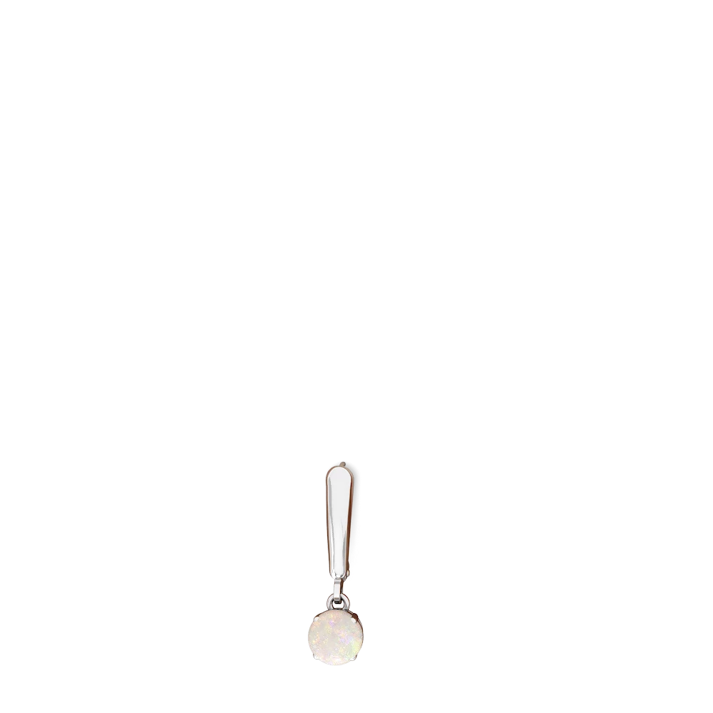 Opal 6Mm  Round Lever Back 14K White Gold earrings E2786