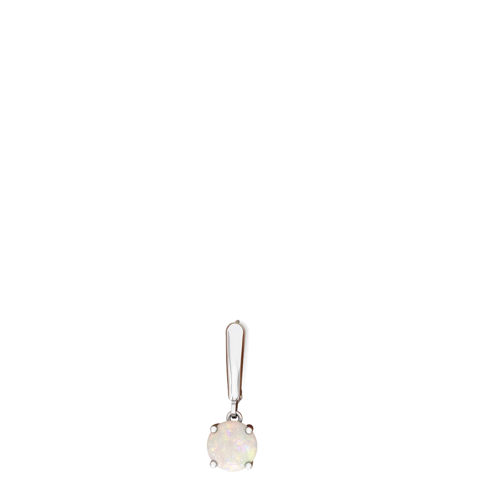 Opal 8Mm Round Lever Back 14K White Gold earrings E2788