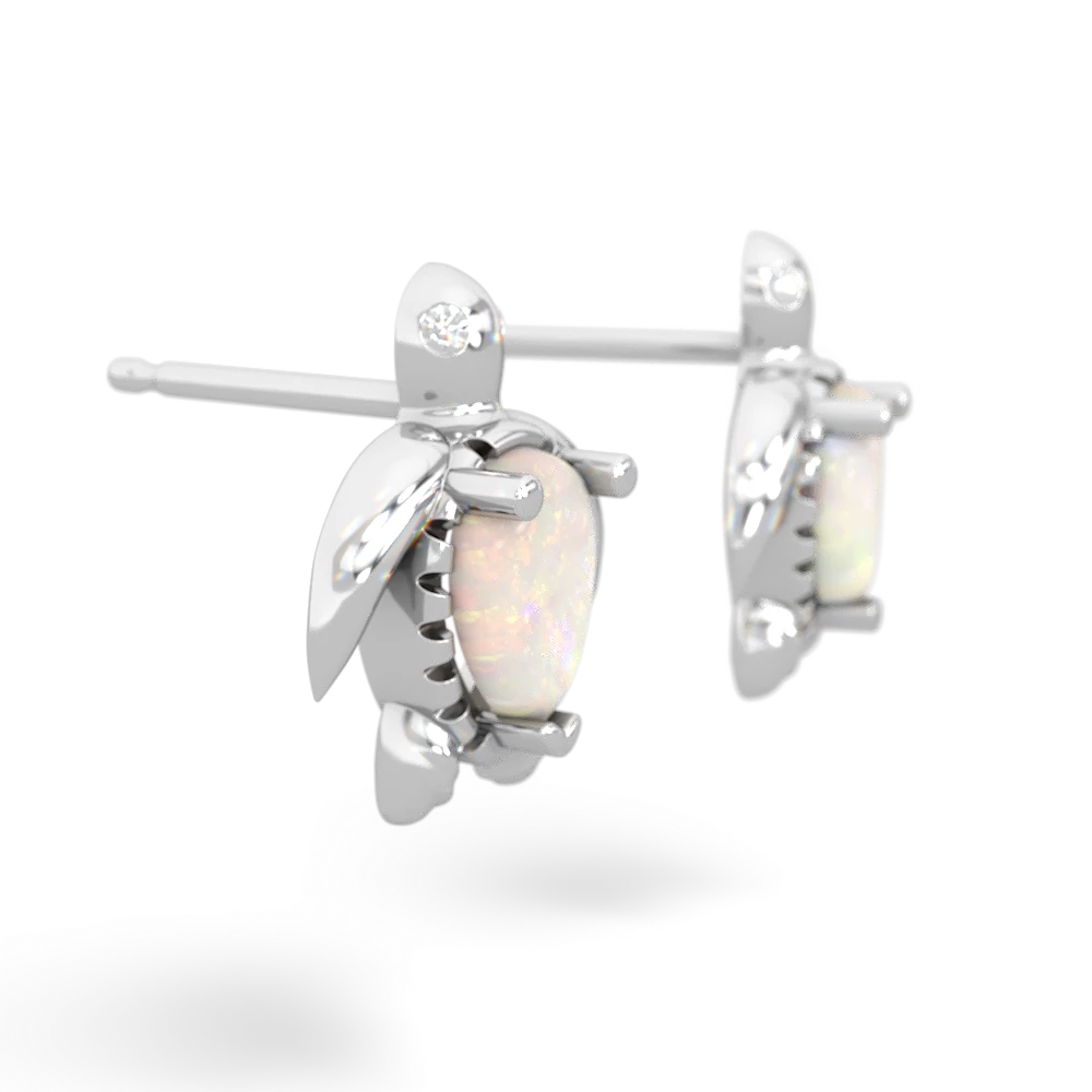 Opal Baby Sea Turtle 14K White Gold earrings E5241