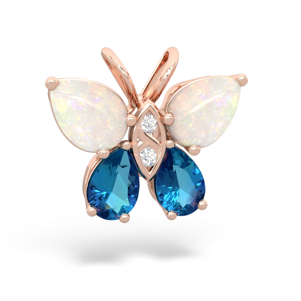 Opal Butterfly 14K Rose Gold pendant P2215