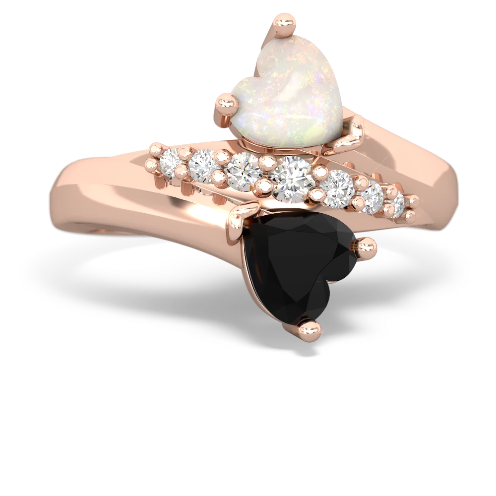 Opal Heart To Heart 14K Rose Gold ring R2064