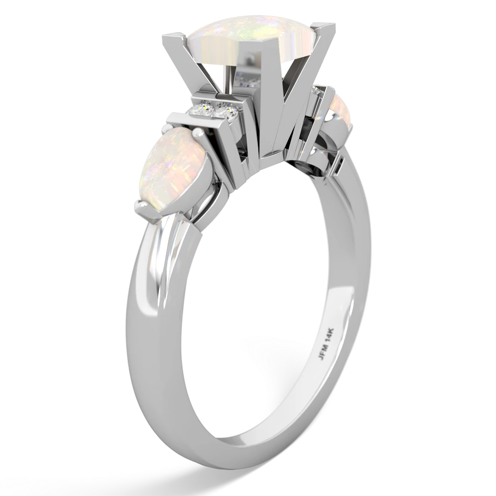 London Topaz 6Mm Princess Eternal Embrace Engagement 14K White Gold ring C2002