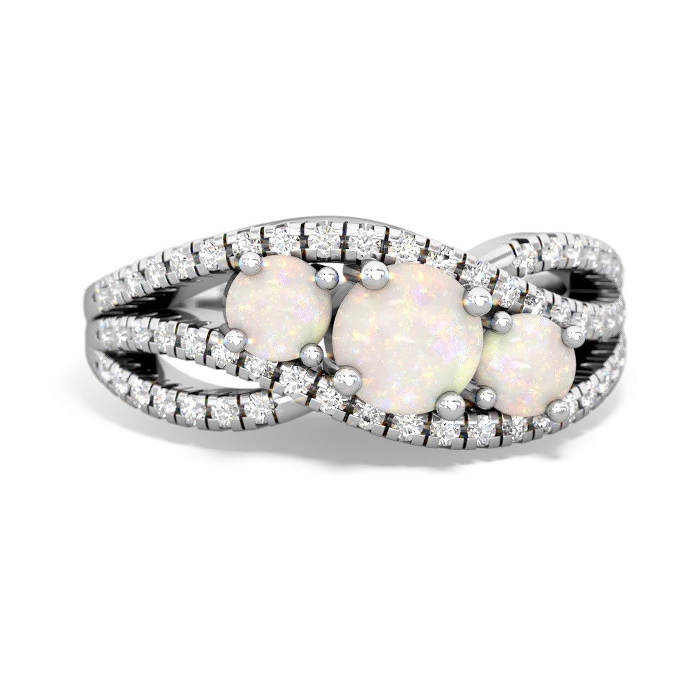Amethyst Three Stone Aurora 14K White Gold ring R3080