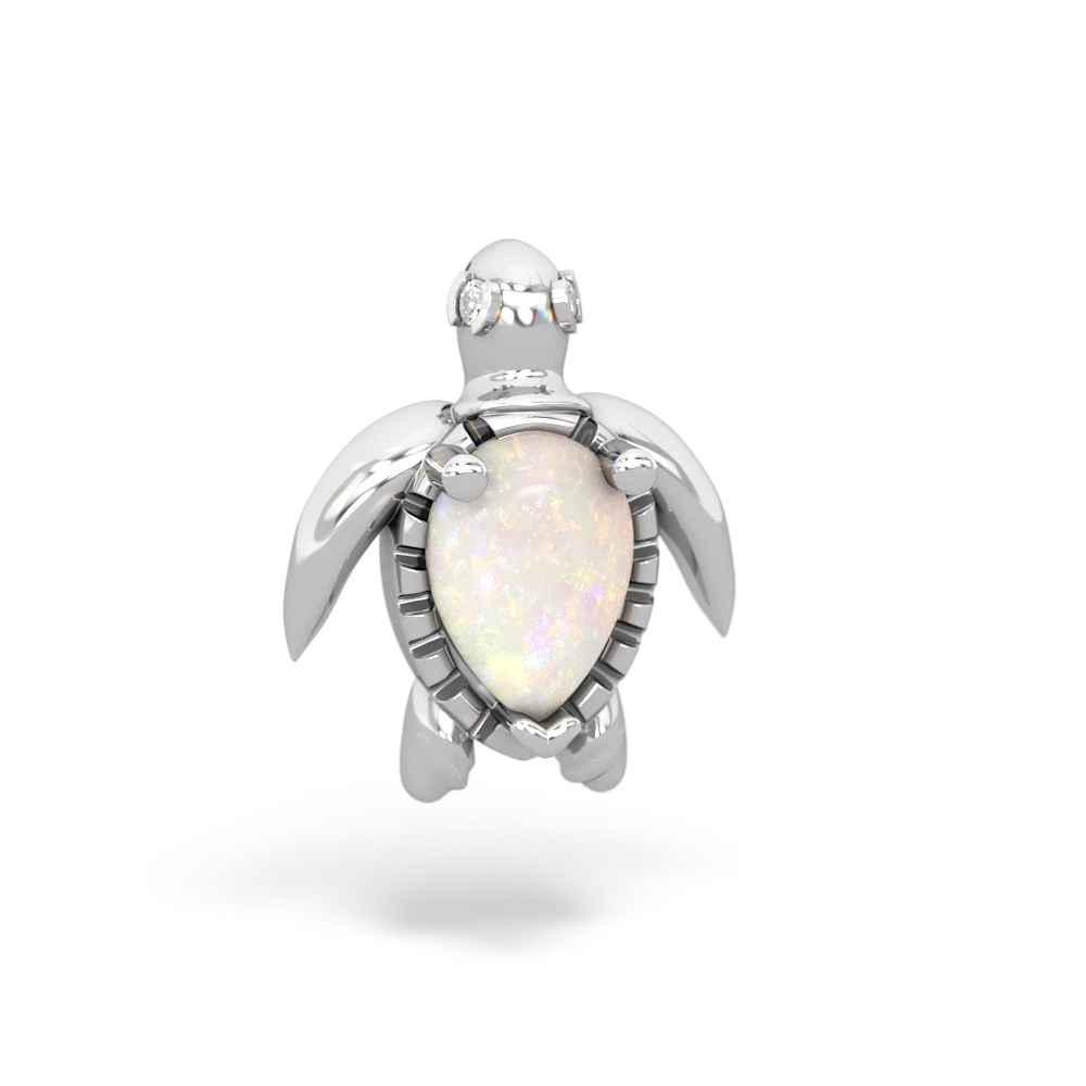 Opal Baby Sea Turtle 14K White Gold pendant P5241